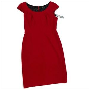 Tahari, NWT, Red Sheath Dress, Work, Office, Business Sz 8 Petite, Free Shipping
